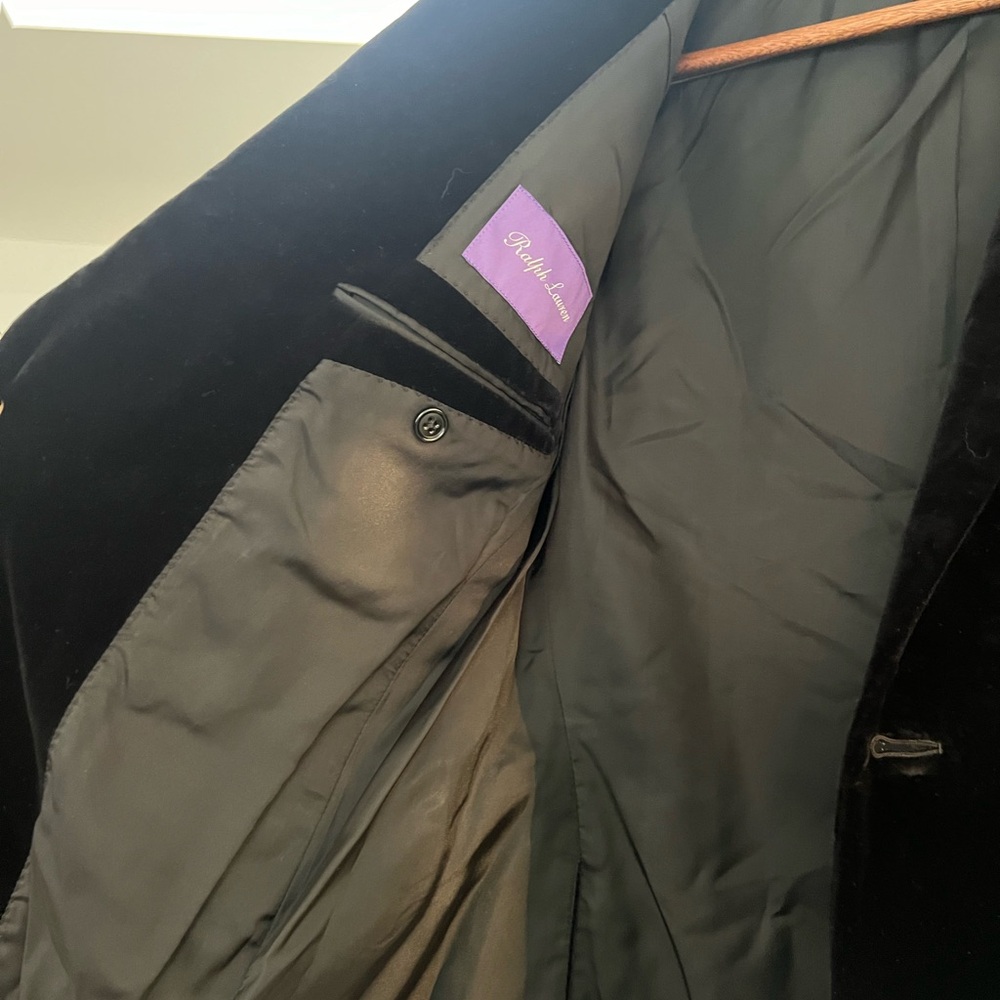 Ralph Lauren Black Lined Velvet Jacket - 38S - NWOT - Picture 3 of 3